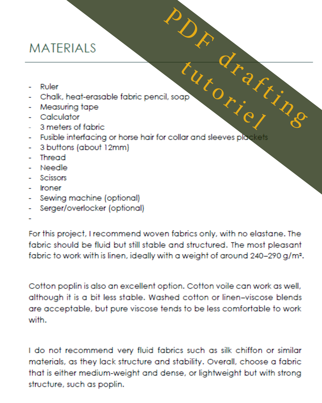 JAMES shirt PDF TUTORIAL - 18th century Mr. Darcy chemise