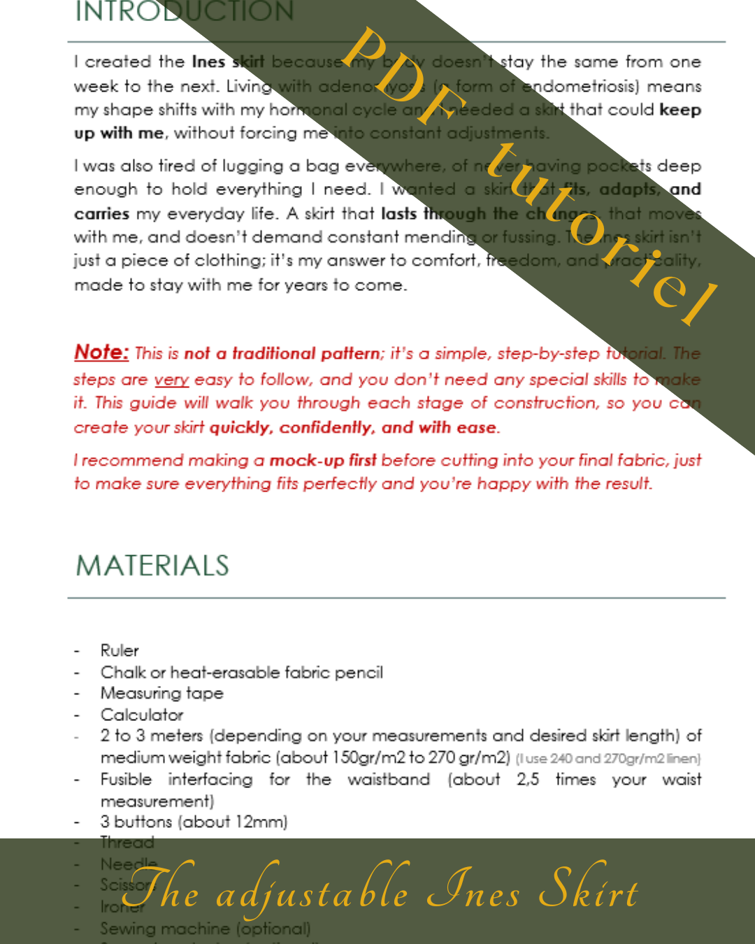 Bundle INES Skirt & JAMES Shirt TUTORIAL