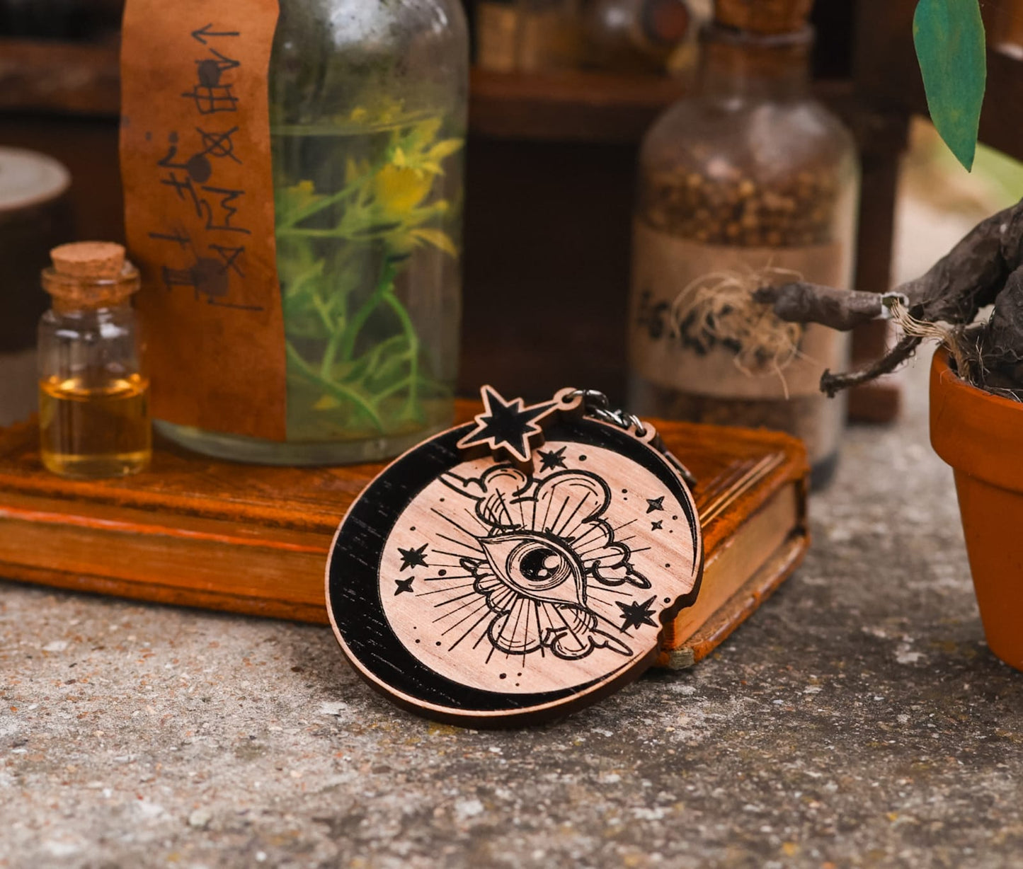 Mystical Wooden Keychains