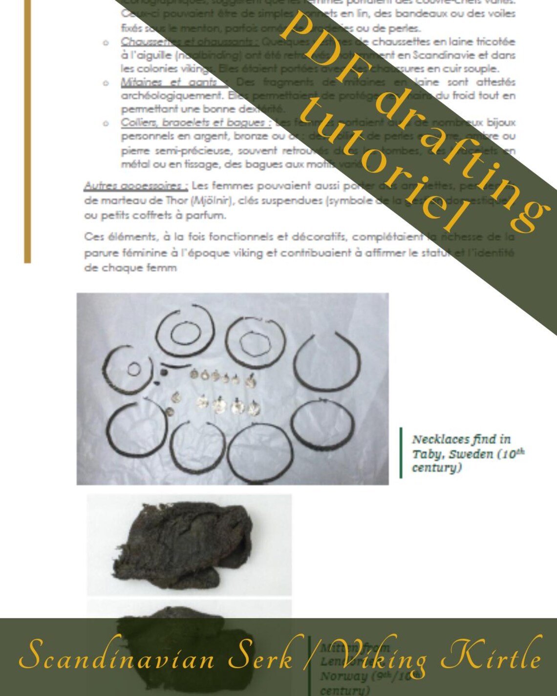 PDF Tutorial Drafting & Sewing Viking Serk Kirtle Women Underdress and Dress